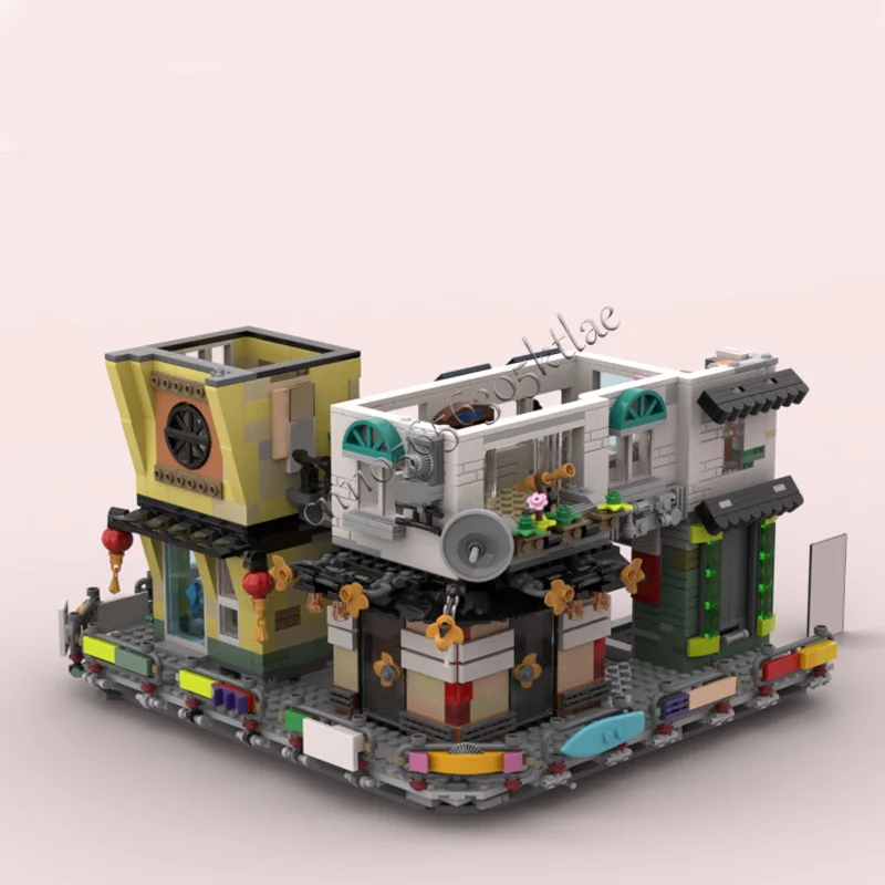 1549 PCS House Street City Neighborhood 3rd And 4Th Floor MOC Customize Modular Building Block Creative DIY Christmas Toy Gift