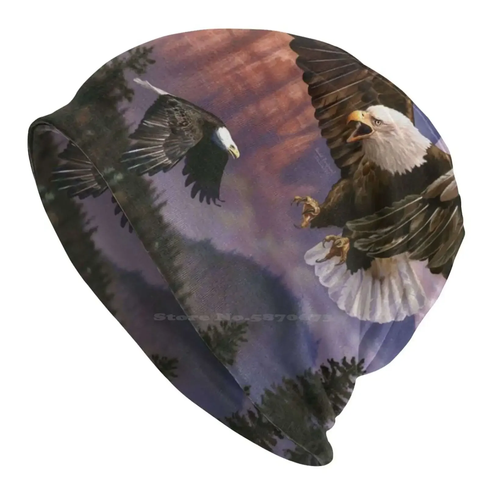 Gorro de punto de águila de montaña, gorros cálidos para exteriores, águila calva, pájaro de presa