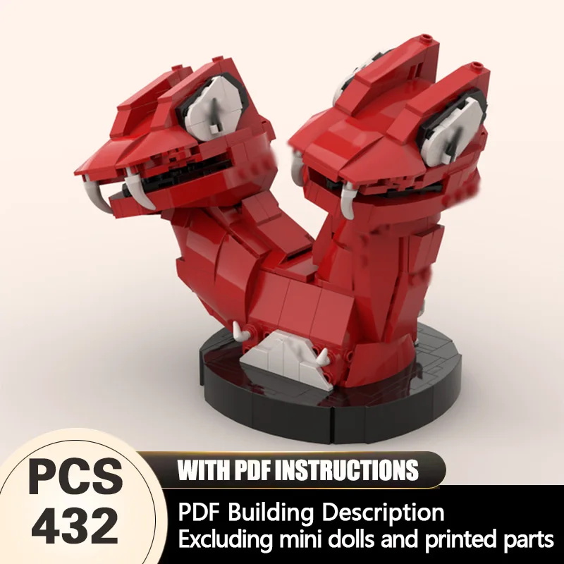 

Creators Animal Series Model MOC Building Bricks Red Serpentine Creature Modular Technology Gifts Holiday Assemble Children Toys
