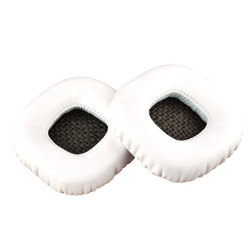 

70x70mm Square Shaped PU Earpads for Major Headphones White Durable Foam Replacement Ear Cushions Improve Bass