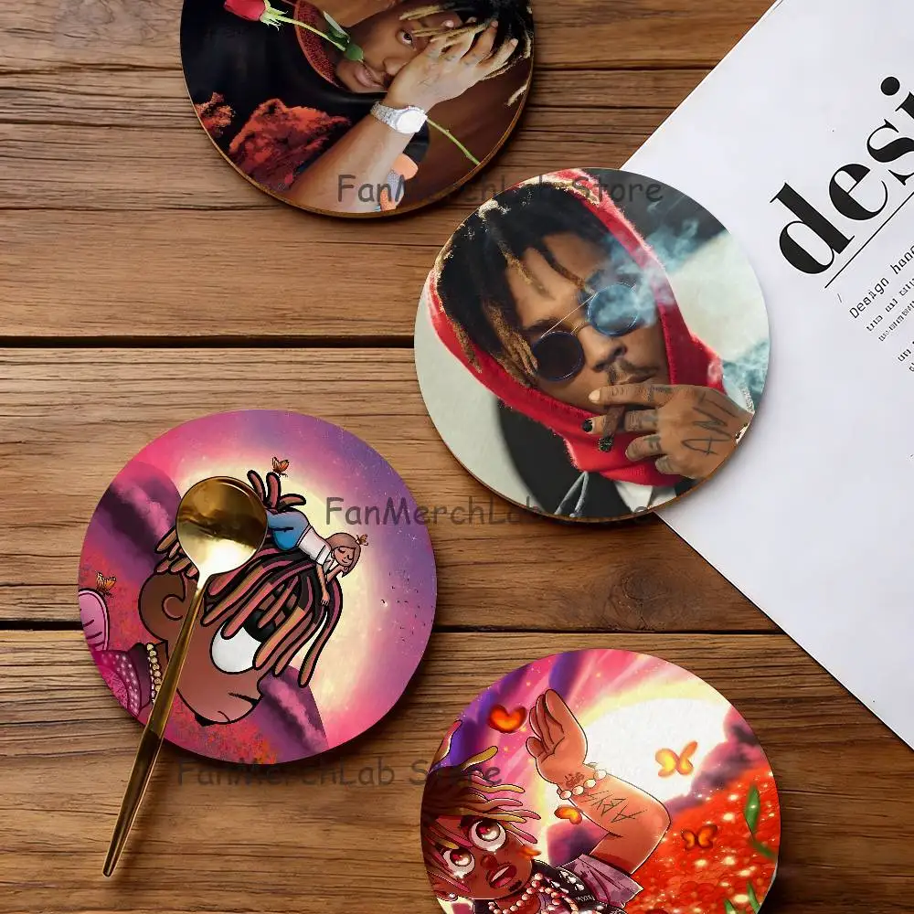 

Rapper 999 J-Juice W-WRLD Round Coaster Non-slip table mat Insulated Coasters Kitchen Dining Room Tabletop Decor