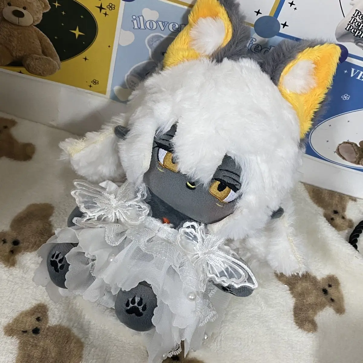 Game Sky: bambini della luce simpatico gatto nero peluche bambola corpo cartone animato vestire figure giocattolo di cotone bambole giocattolo regalo cosplay