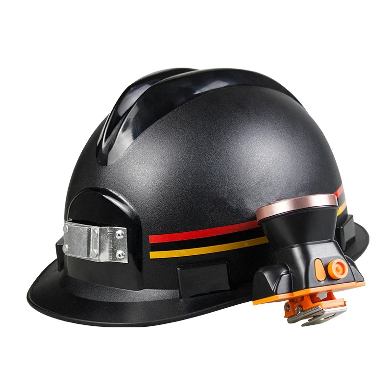 Miners Helmet with Charging Headlights ABS Material Anti-piercing Safety Helmet Construction Working Hard Hat