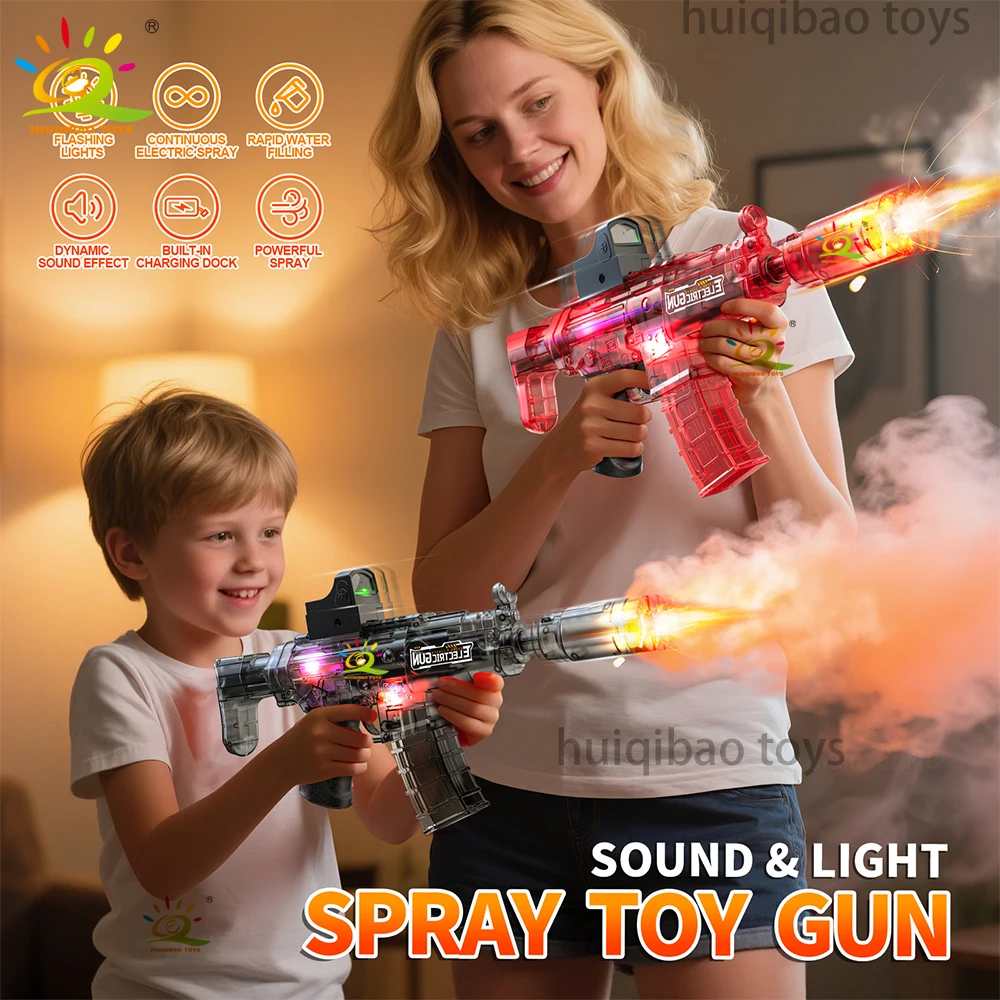 HUIQIBAO – jouet électrique MP5, mitraillette à tir continu entièrement automatique avec fonction de fumée légère, jouets de combat en plein air pour adultes