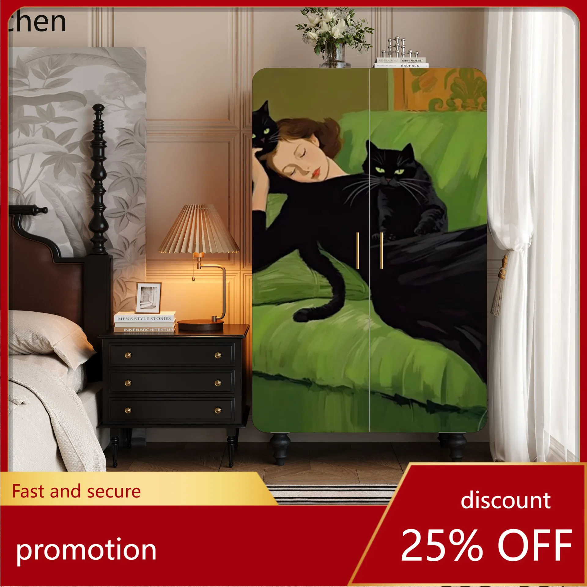 

ZML Wardrobe Cloakroom Large Capacity Storage Hanging Clothes Cabinet Solid Wood Storage Cabinet
