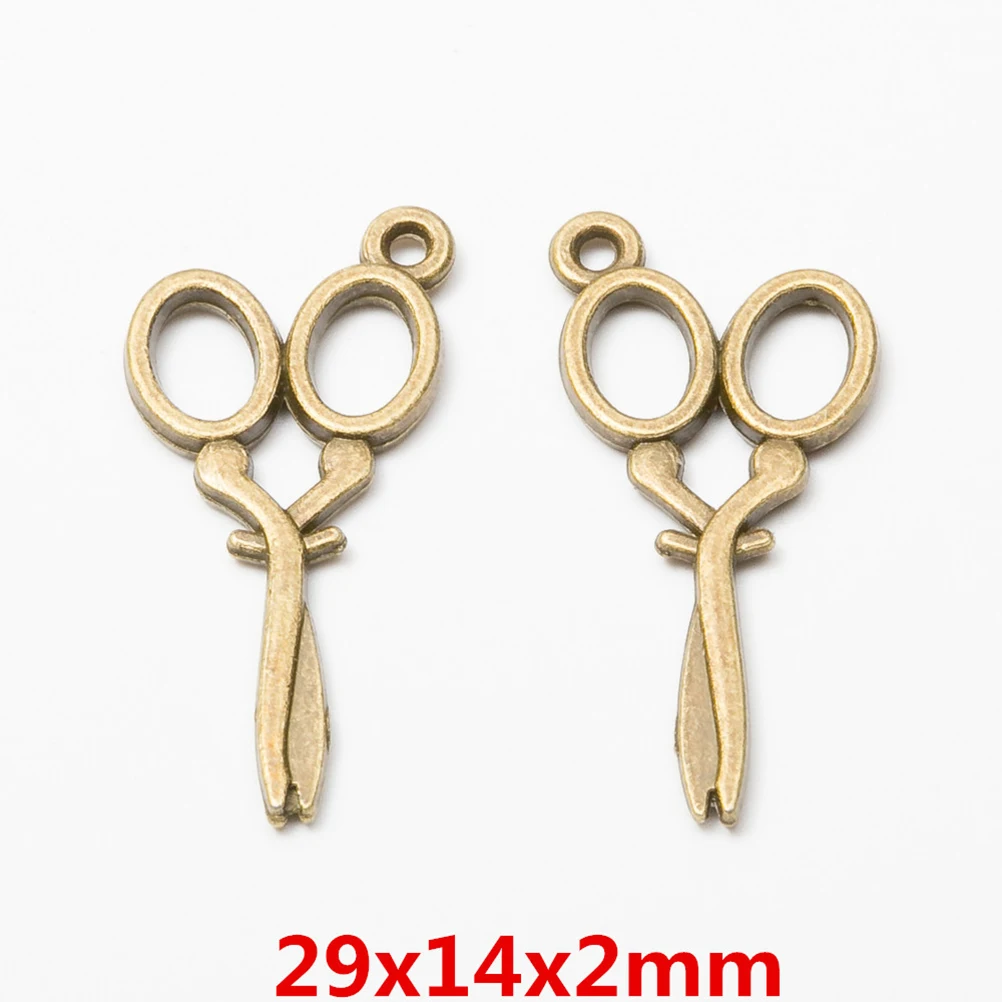 

80pcs Alloy Pendants Charm Necklace DIY Jewelry Making Scissors Shaped Sweater Chain Accessories Pendant Set Retro Style