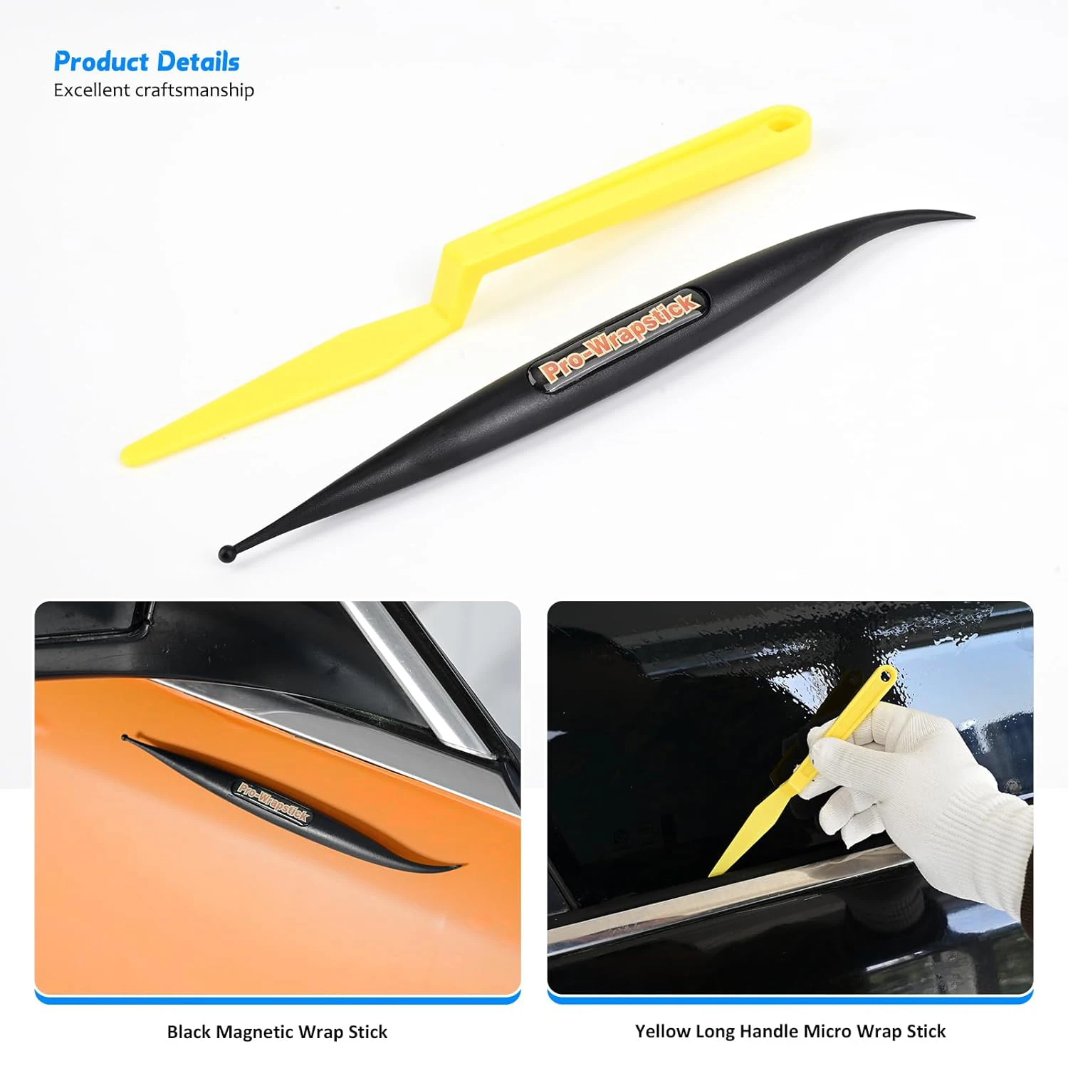 EHDIS Car Wrap Vinyl Squeegee Curves Slot Carbon Fiber Film Installing Edge Corner Micro Stick Magnetic Tools Scraper Kit view 4
