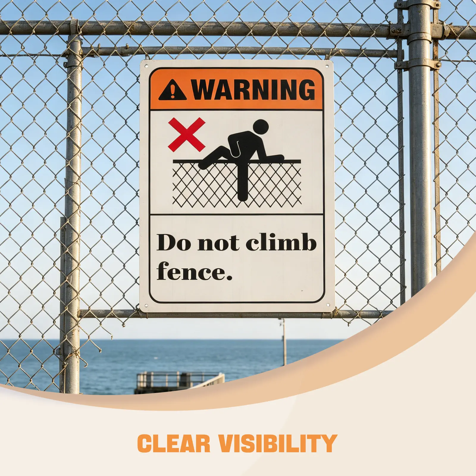 Outdoor Metal Do Not Climb Fence Warning Sign Weather Resistant Garden Yard Safety Metal Caution Security Plaque