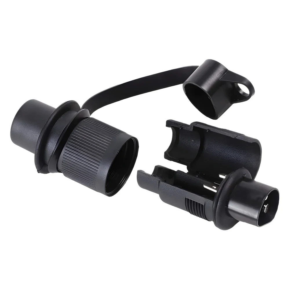 Car 12V 3 Pin 3 Pole Trailer Socket Connectors Plug-in Interface Adapter Round Trailer Tractor Plug for Caravan Truck Vehicle