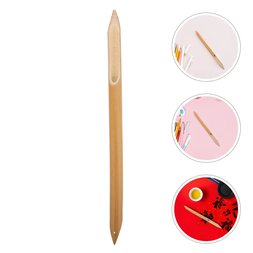 

2Pcs Bamboo Dip Pen Drawing Pen for Calligraphy Enthusiasts Oblique Flat Nib Smooth Ink Dipping Cultural Exchange Art Teaching