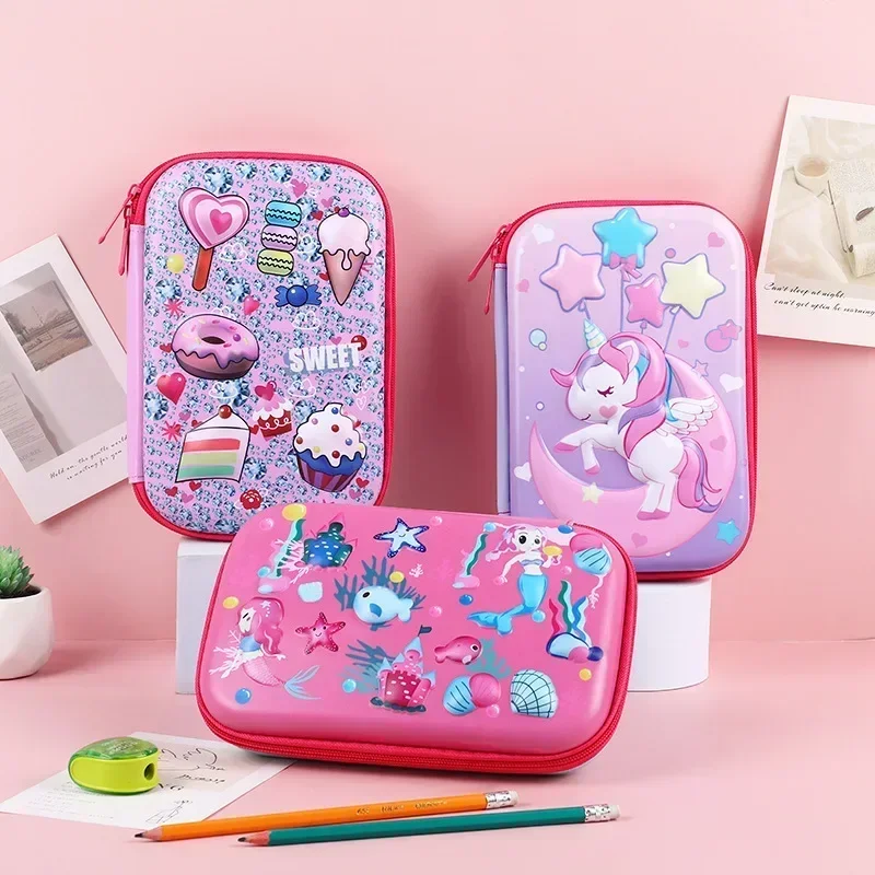 Children\'s Cartoon Pencil Cases Large Cartoon Animal Pencil Case Crayon Stationery Bag Gift for Kids Back To School