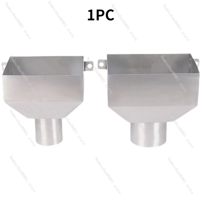 Side Inlet Rainwater Hopper for Stainless Steel Square Funnel Siphon Rainwater Discharge Downspout Hopper Drain Accessories