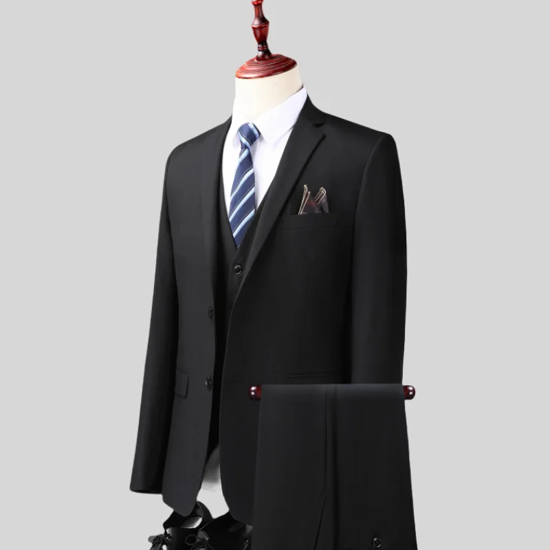 Suit Men's Suit Slim Business Wedding 3piece Groomsmen Group Suit