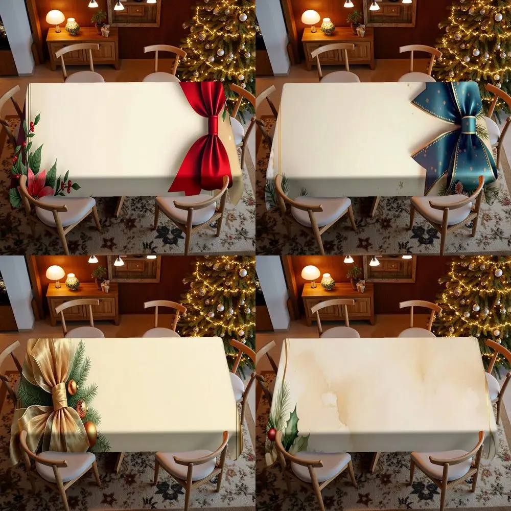 

Праздничная рождественская скатерть для ресторана, кухни, украшение для гостиной, дома, прямоугольное украшение для вечеринки