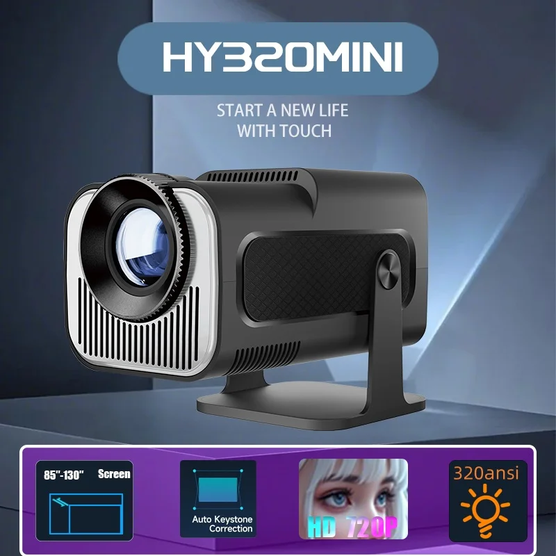 HY320Mini proyector Android11 Wifi6 320ANSI Allwinner H713 nativo 1280*720P HD proyector portátil inteligente para cine en casa y oficina