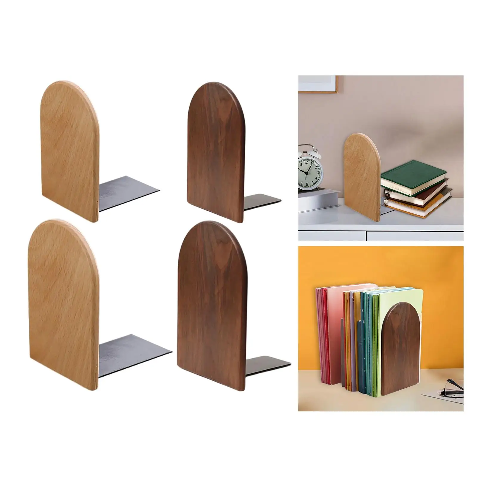 Imagem -04 - Bookends para Prateleiras Book Ends Book Stopper Desktop Organizer Heavy Duty Biblioteca