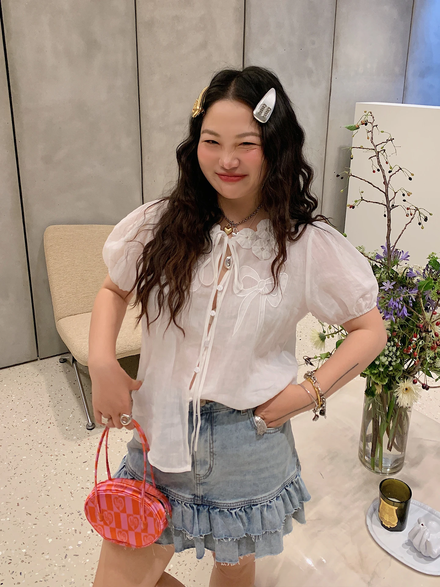 

Дышащий вышитый топ с узлом для женщин, лето 2025, новинка, большие размеры, уникальный дизайн, из льняной ткани Jindazhi