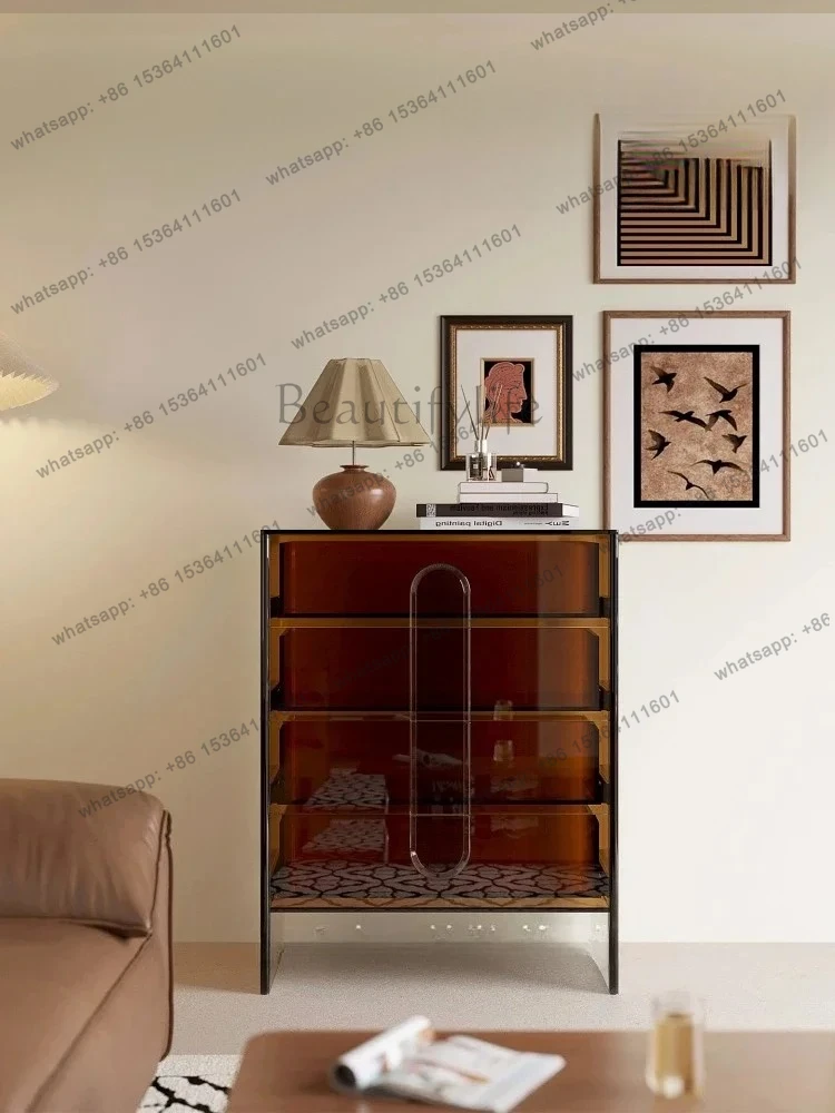 

Acrylic chest cabinet living room bedroom locker simple modern drawer porch cabinet bedside cabinet
