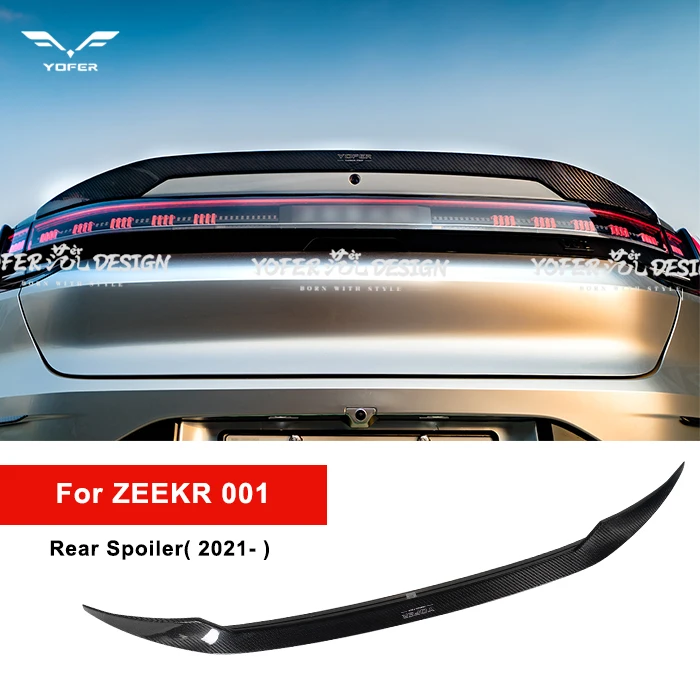 Yofer High selling real carbon fiber auto trunk wing tail car accessories rear spoiler For zeekr 001