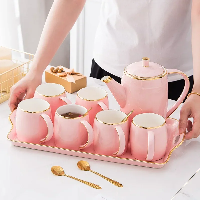 

Luxury Ceramic Water Bottle Coffee Set, Tea Pot, Cup, Sugar Bowl, Creamer, Teapot, Drinkware, Nordic Fashion