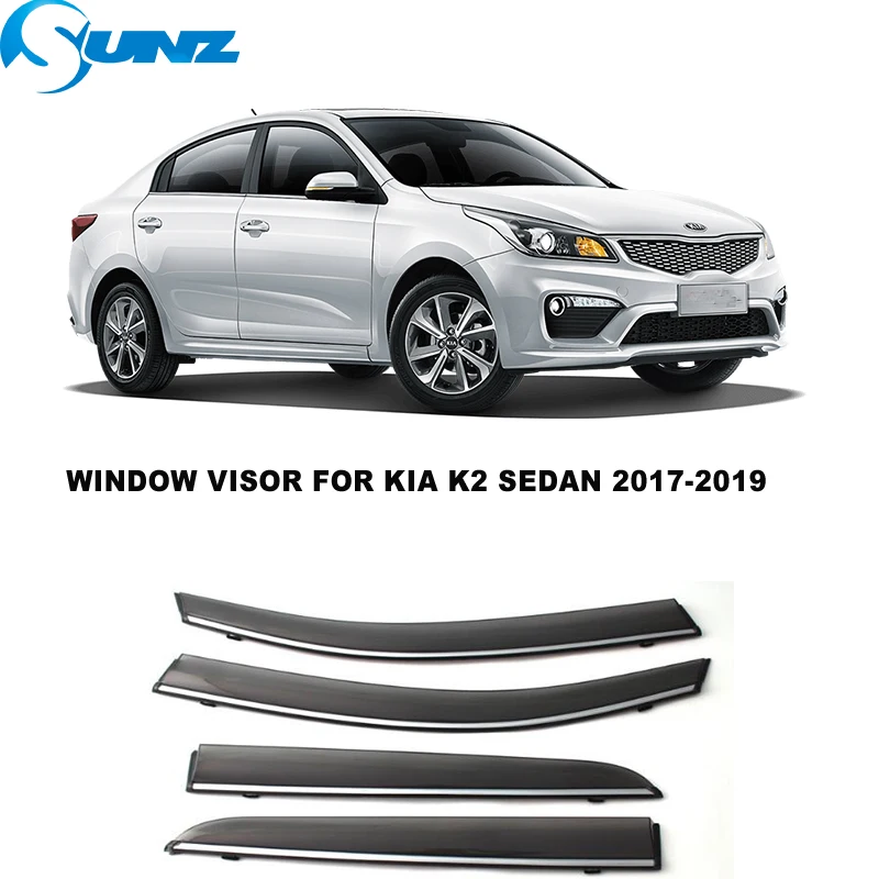 

Side Window Deflector For Kia K2 Sedan 2017 2018 2019 Sun Rain Deflector Sun Rain Visor Guard Wind Deflectors Car Styling SUNZ