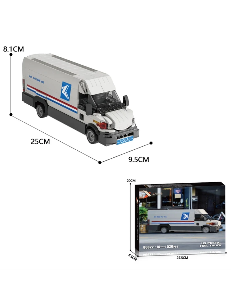 Postwagen Bouwstenen Stad Mail Transportvoertuig Model Bouwstenen Decoratie Creatief Speelgoed Kindercadeau 526pcs