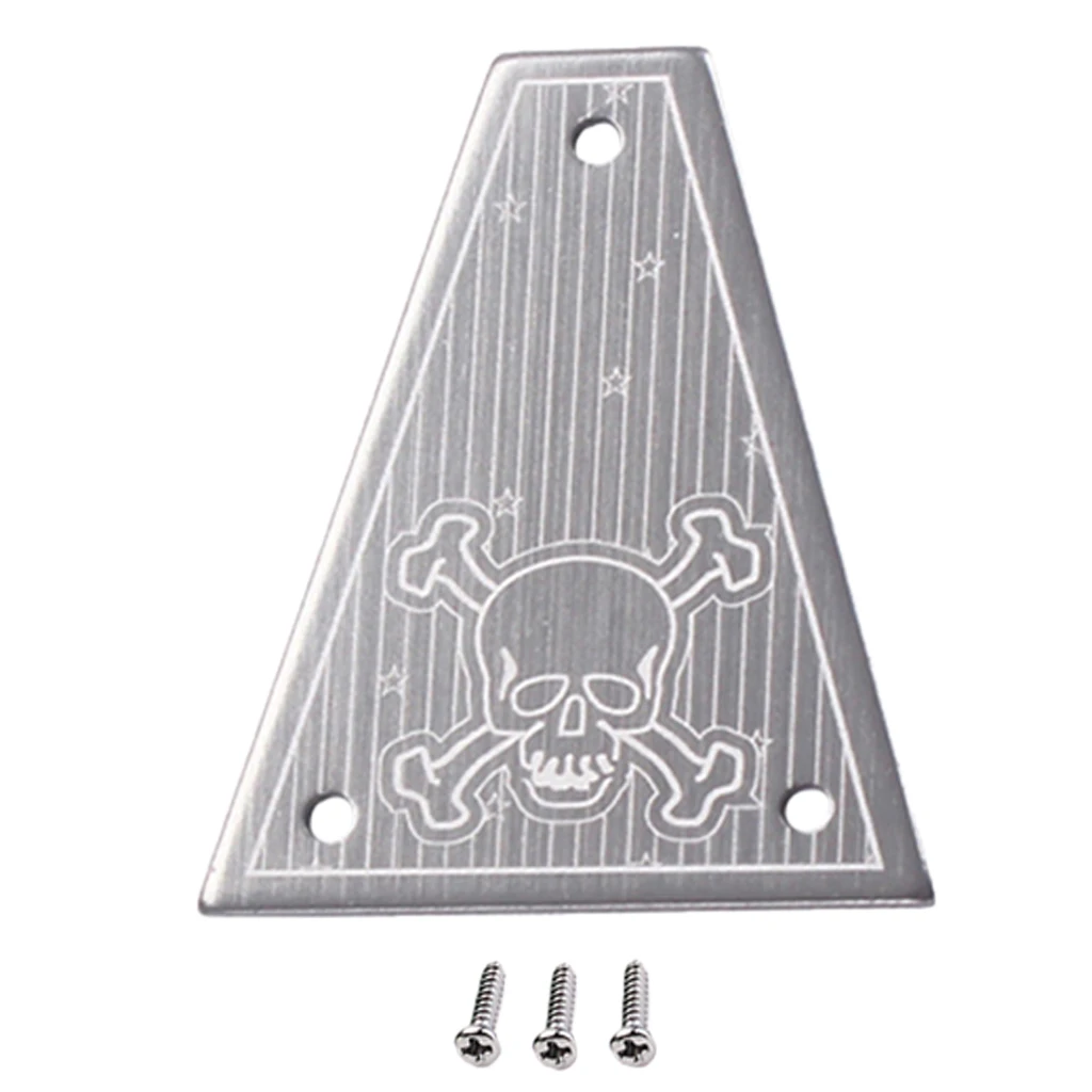 Tooyful Rod Cover Plate with 3 Pcs Mounting Screws Blank rod cover for Jackson Aluminum Alloy Electric Guitar