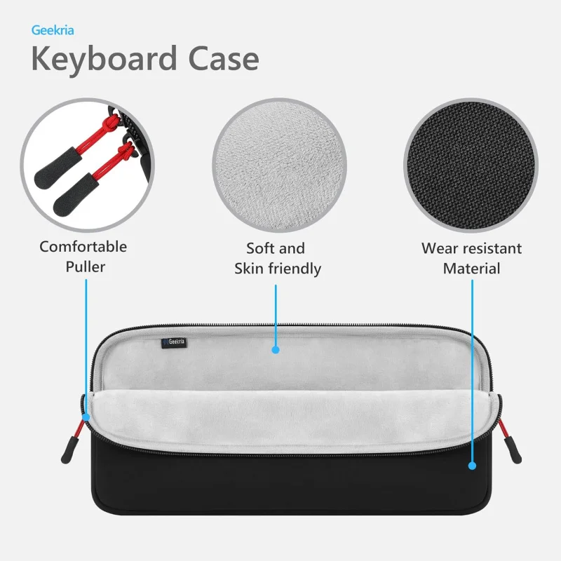 Etui na klawiaturę Geekria kompatybilne z Logitech MX Keys Mini, Apple Magic Keyboard MXCL3LL/A, Keychron B1 Pro (czarne) — zdjęcie produktu 3