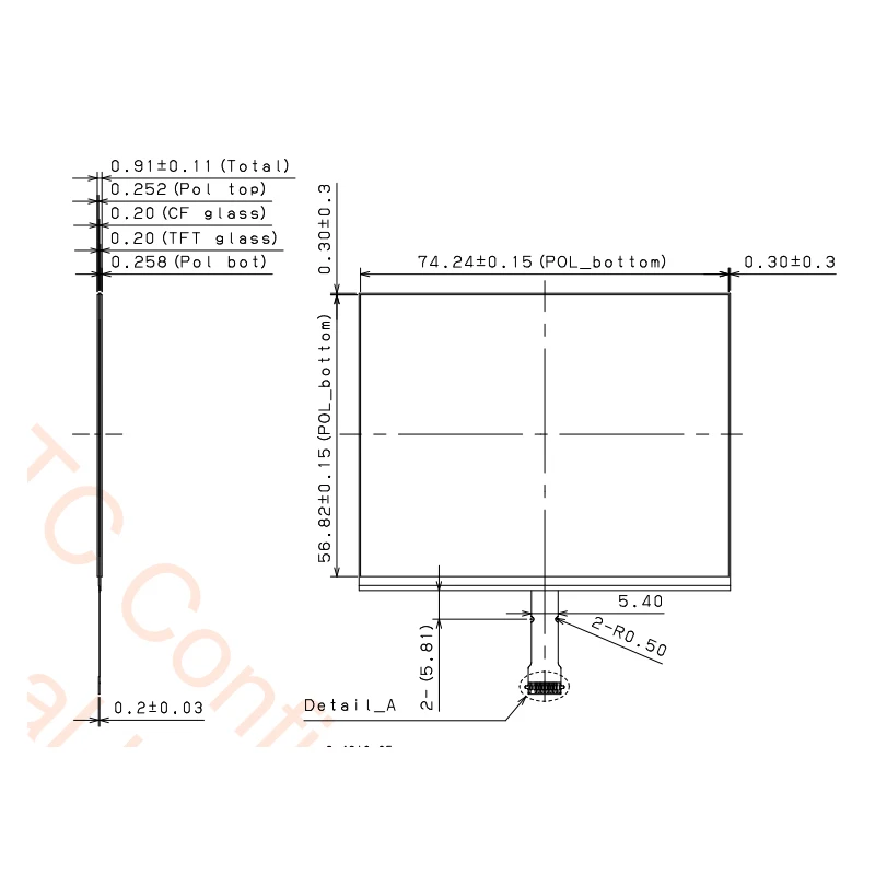 

Sharp LS035Q7DD01 LCD 3.54 Inch 320x240 LCD Panel With 6-bit Parallel Industrial LCD Display