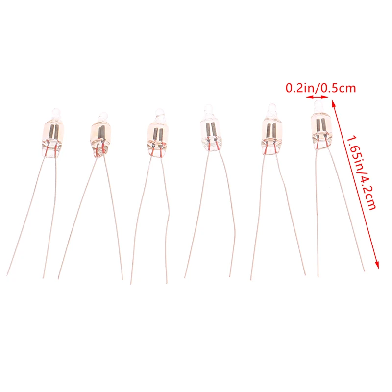 20Pcs Quartz Transparent Glass Neon Indicator Light Red Signs 5X13mm 220V High Temperature Resistance Switch Button Bulbs