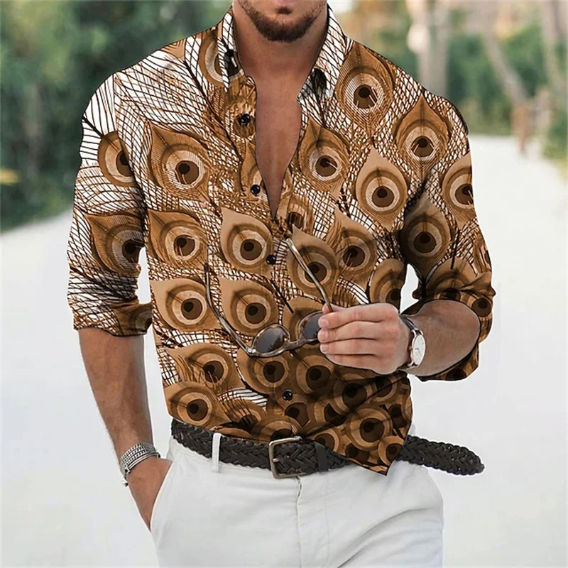 Men's loose long-sleeved button-down shirt with chest pocket spring and autumn men's creative shirt