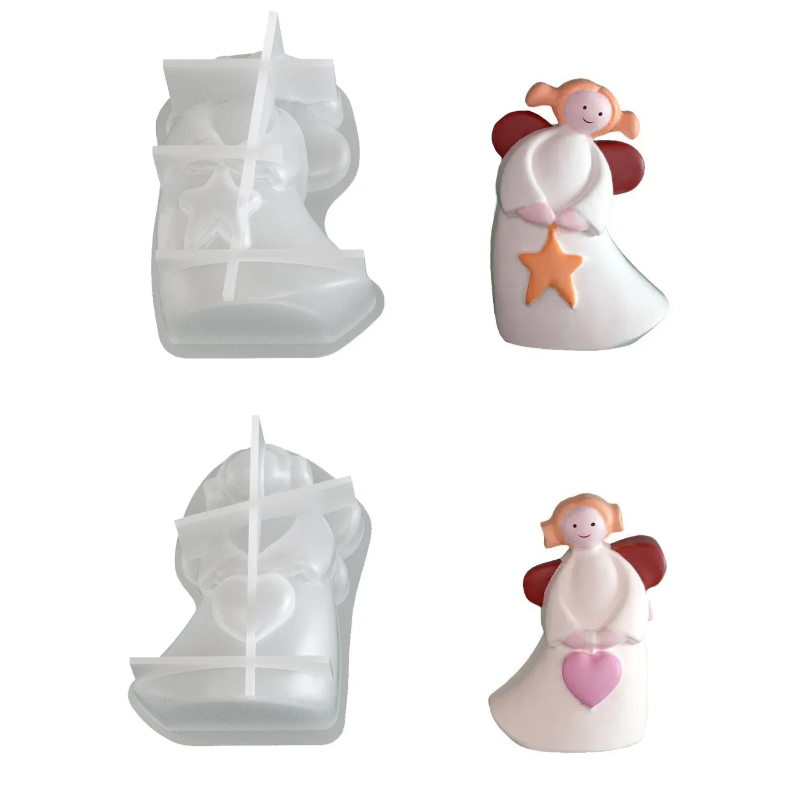 

Форма для свечей «Ангел-девочка», форма для ангелов, форма для эпоксидной смолы «Сделай сам»: ручная работа, сердце и звезда, ангел-фея, девочка, для украшений, ароматических свечей