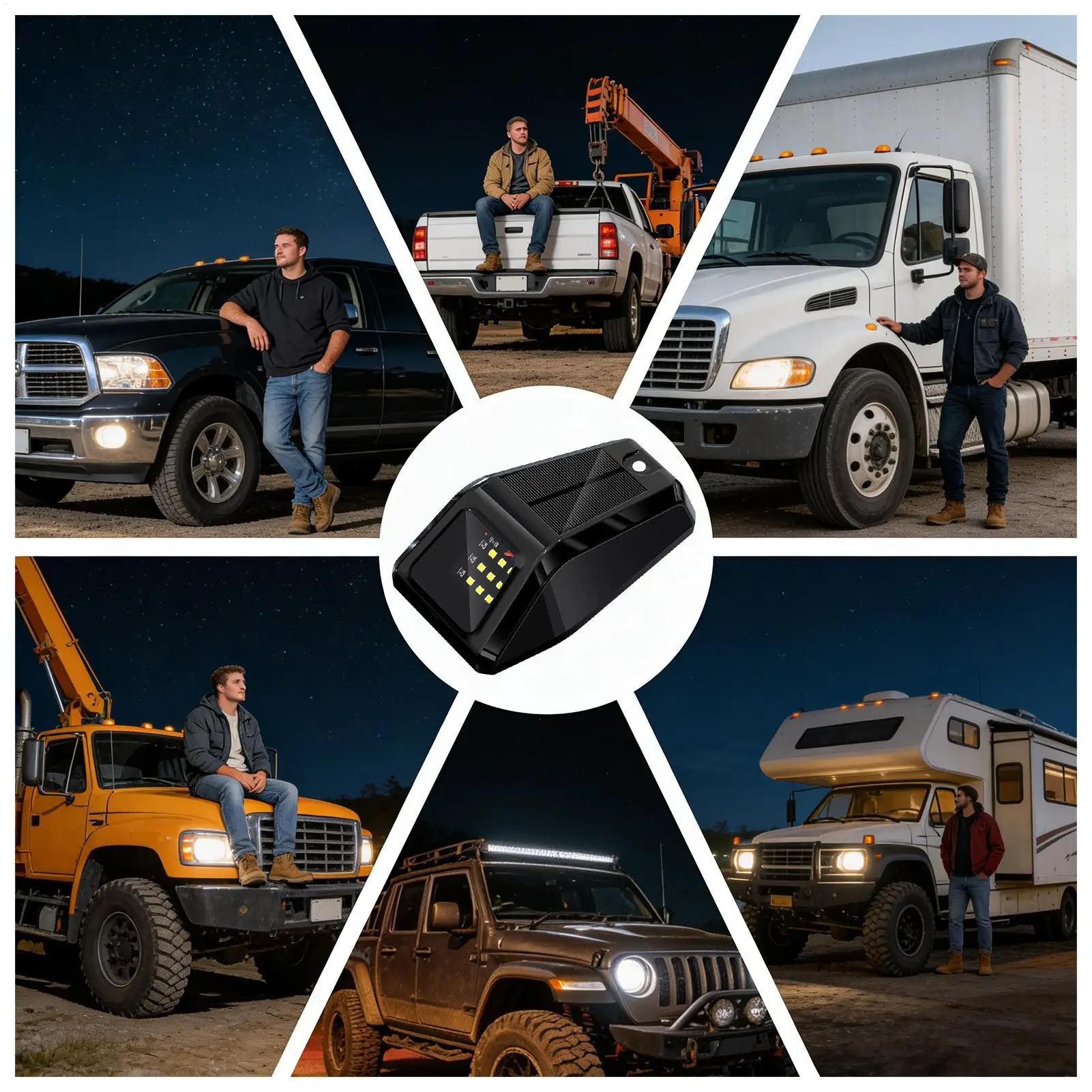 

For For Trucks And Cars Solar Truck Cab Lights Pickup Roof LED Waterproof Marker Lamp Solar Powered Cab Lights For Suv Rv