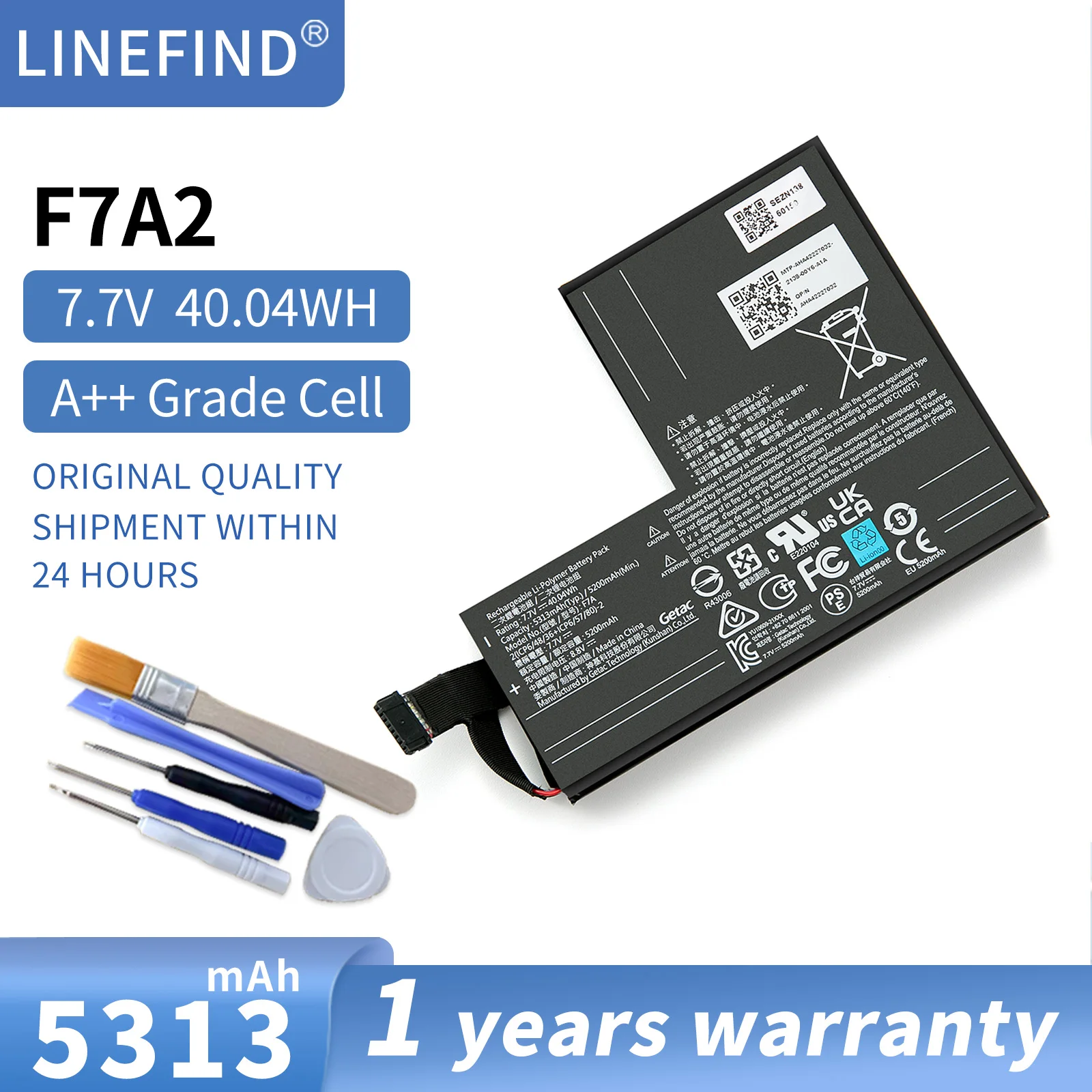 F7A 8.8V 5200mah Li-polymer Replacement Battery for Steam Deck Handheld Gamepad Controller Rechargeable Batteries Accessories