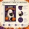 Halloween Decorations - Ghost Black Cat Pink Pumpkin HEY BOO Halloween Garden Flag Double Sided Backdrop Banner for Garden Y llz