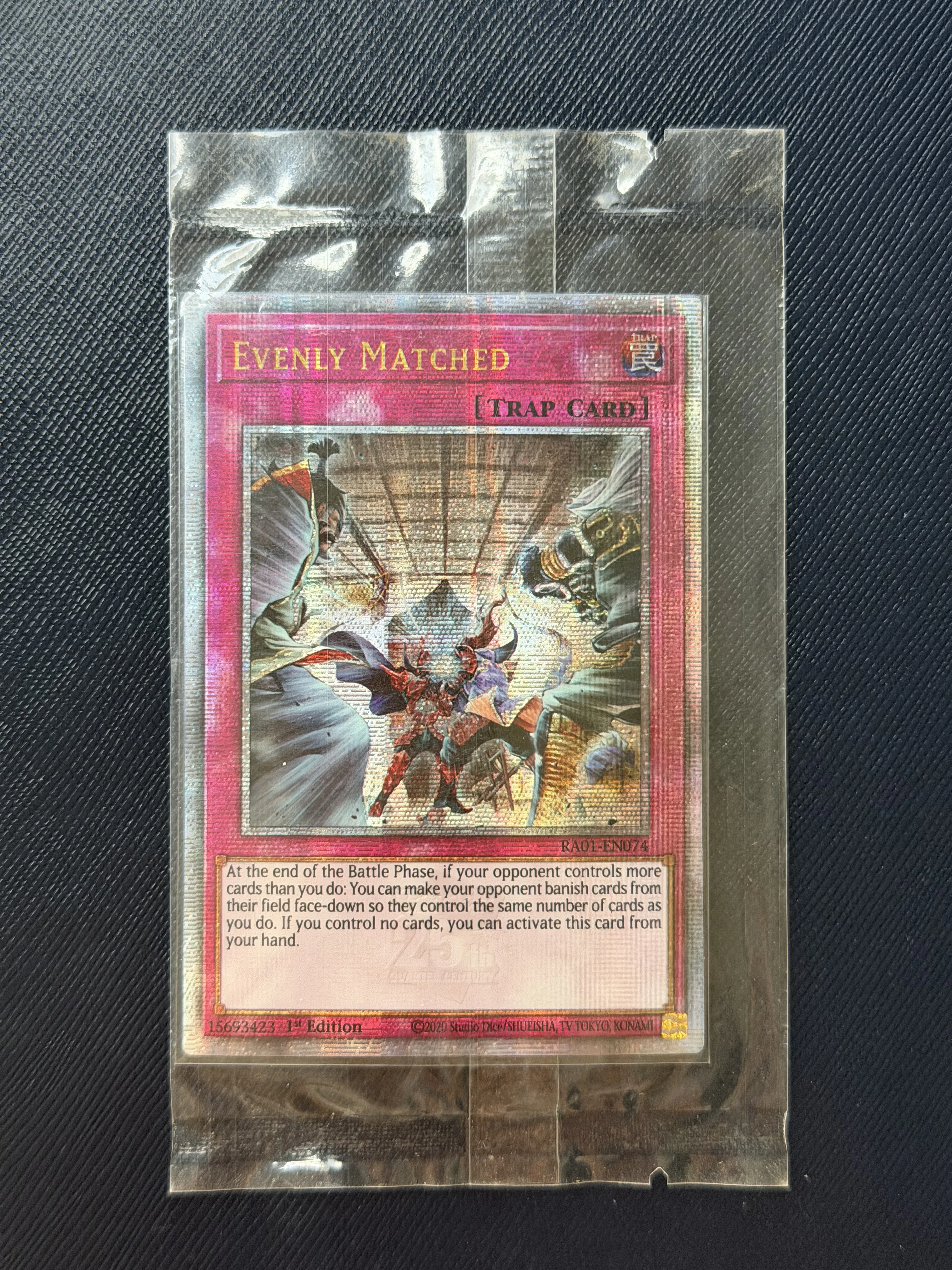 

Yu-Gi-Oh! DIY Custom Card Evenly Matched RA01-EN074 1st Edition Holographic Collectible Gift for Anime Fans Kids TCG Players