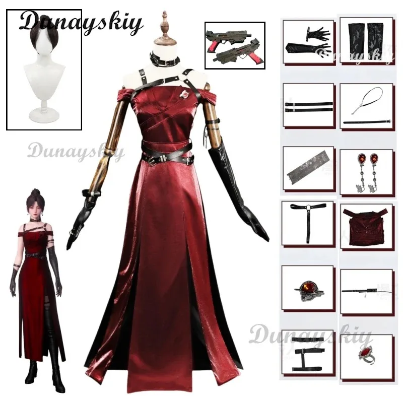 DY20Love and Deepspace البطلة فستان أحمر تأثيري حلي الحجاب ساحر موحدة سيلس لا يصدق الفاتح MC هالوين النساء