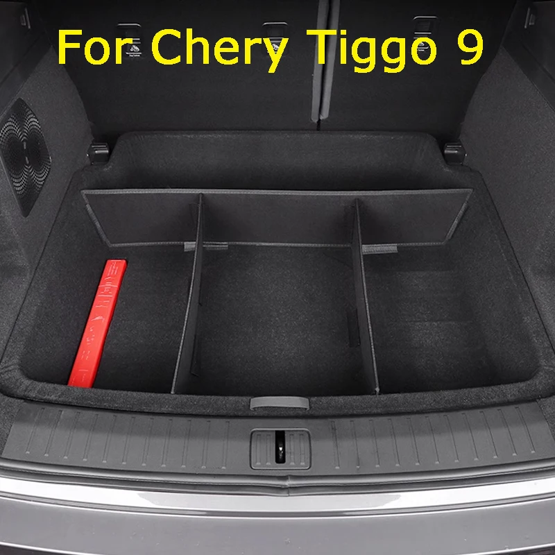 For Chery Tiggo 9 2023 Car Interior Trunk Organizer Storage Save Space Partition Decoration Auto Accessories