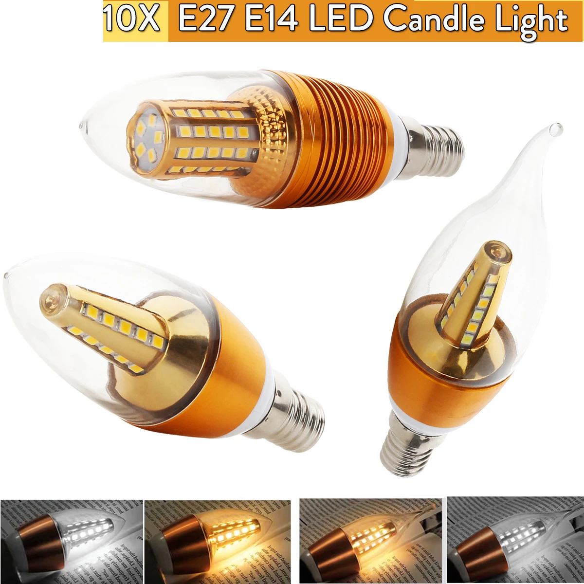 

10X Led свеча лампочка 5w 7w 12w люстра декоративный шелк вместо галогенной лампы форма 220v Теплый дом E14 C35 E27 Подходит для 45w