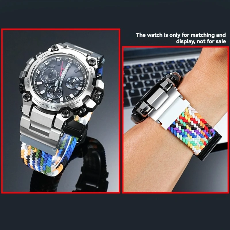 mtg-b3000 حزام الساعات المغناطيسي ل G-SHOCK 5672 كاسيو MTG-B3000 BD-1A2 تعديل المنسوجة حزام ساعة اليد النايلون اكسسوارات الرجال سوار