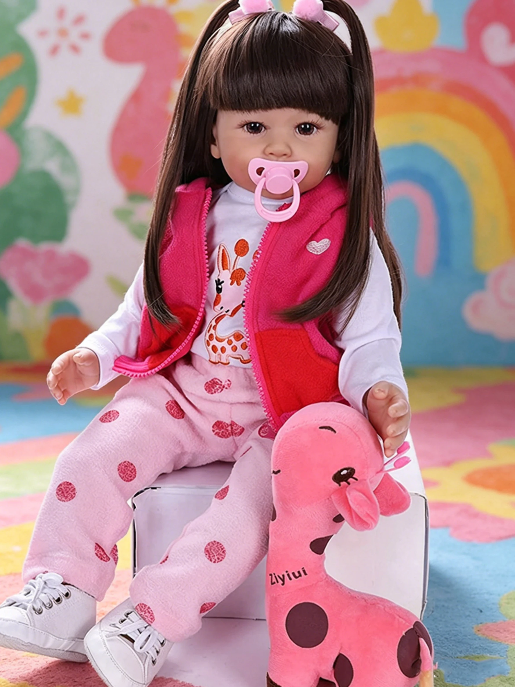 

Doll -20 Inches (Approximately 50 Centimeters) Baby Soft Body Realistic Newborn Doll All Vinyl Body Movable Realistic Baby Doll Girl With Feeding Kit Gift Box, Suitable For Children Over 3 Years Old