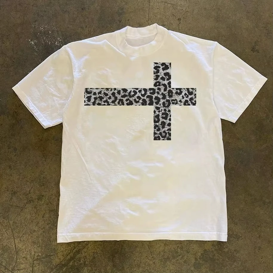 Image of 2026 Kurzarm-T-Shirt für Herren und Damen im europäischen und amerikanischen Retro-Stil – bedrucktes All-Match-Oberteil