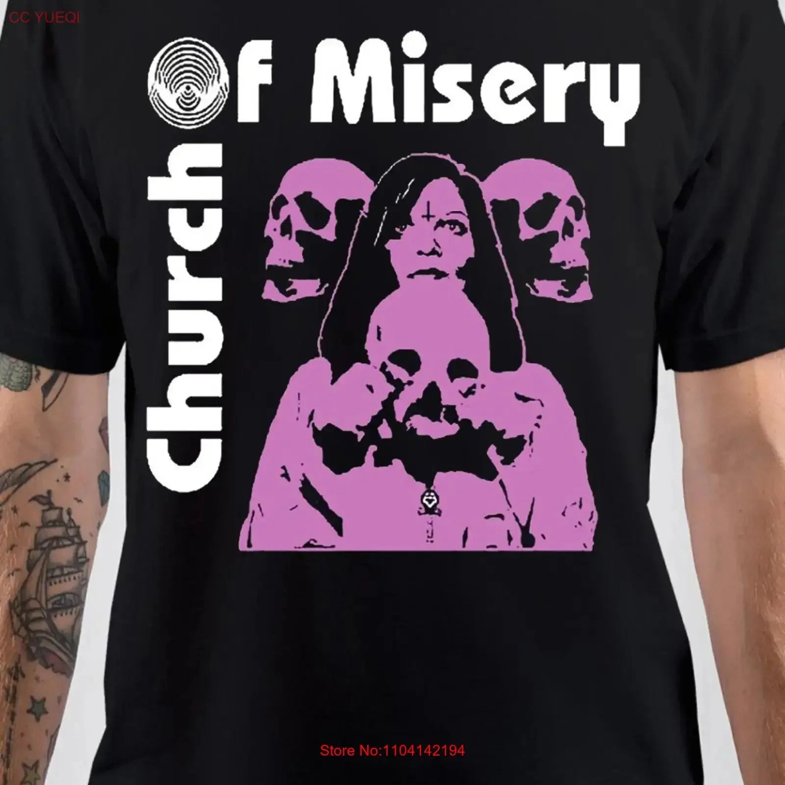 Church Of Misery T Shirt Black Cotton All size S 345XL For Fans vintage Washed Soft Casual Unisex Slightly streetwear Versatile