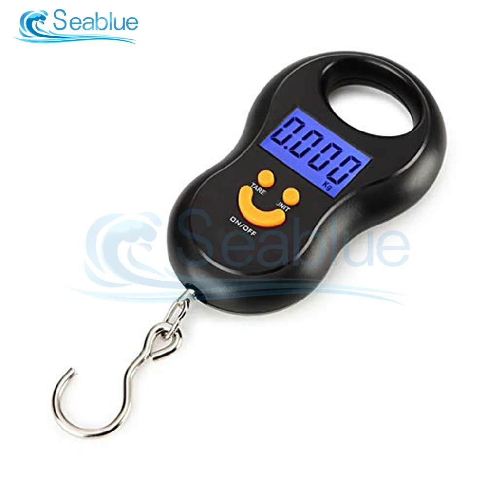 Portable 50Kg 10g Hanging Scale Digital Scale BackLight Electronic Fishing Weights Pocket Scale Luggage Scales Black