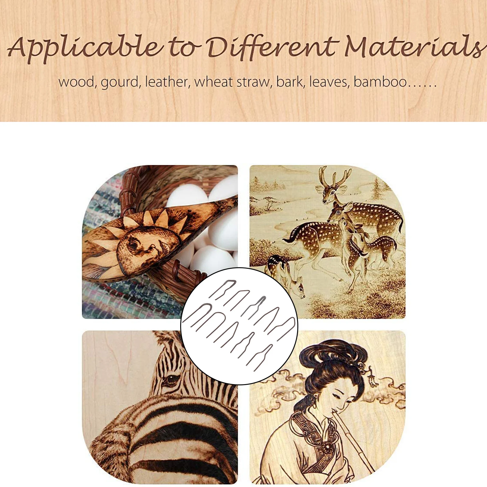 10Pcs Professional Wood Burning Tip Set Precision Pyrography Wire Tips for Craft Engraving Heat-Resistant No Softening Oxidation