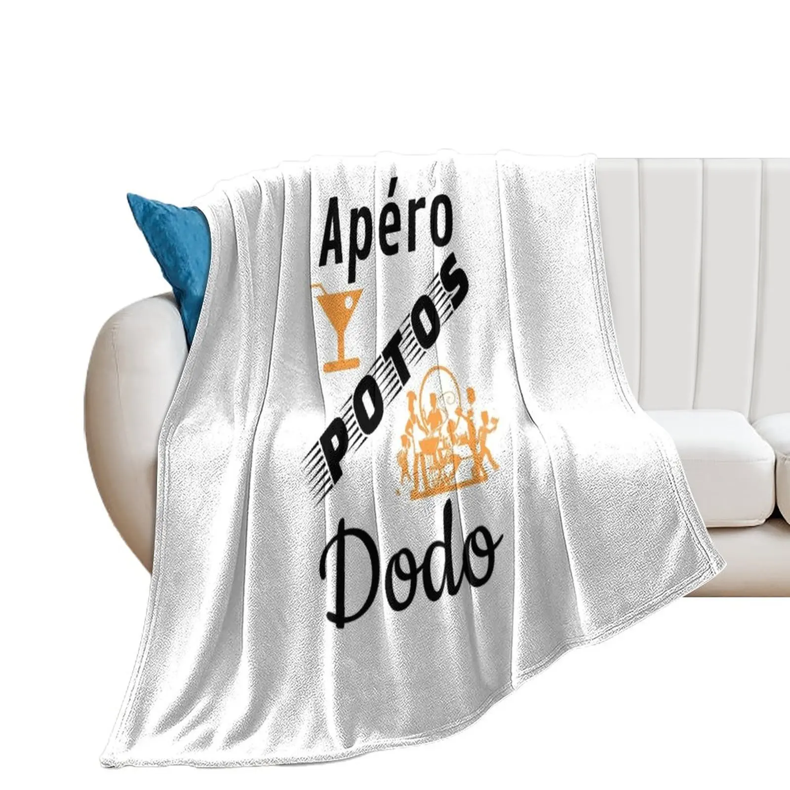 apero potos dodo humor gift for white background orange Throw Blanket Thins Warm Furrys Blankets