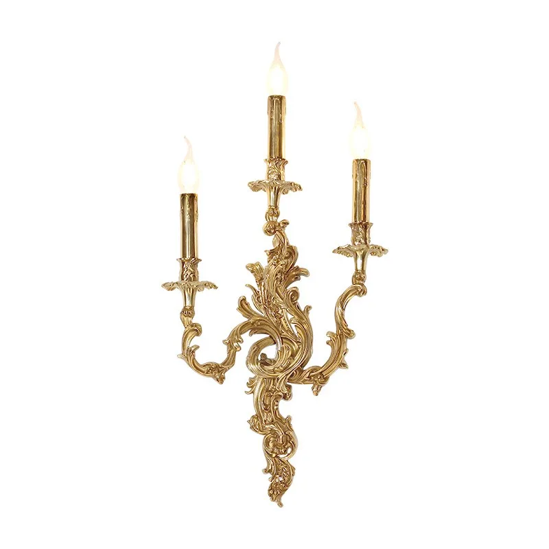 European-style all-copper wall lamp, French-style living room dining room bedroom bedside lamp, atmospheric entrance corridor
