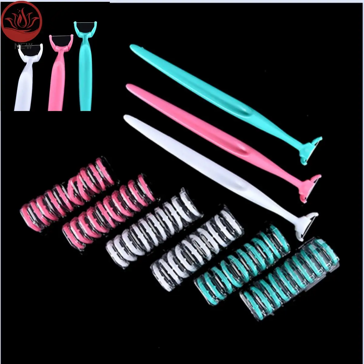 1 Holder+20Pcs Dental Toothpick Flosser for Oral Deep Clean Tooth Thread Floss Pick Floss Picks Inter-dental Brush Teeth Stick