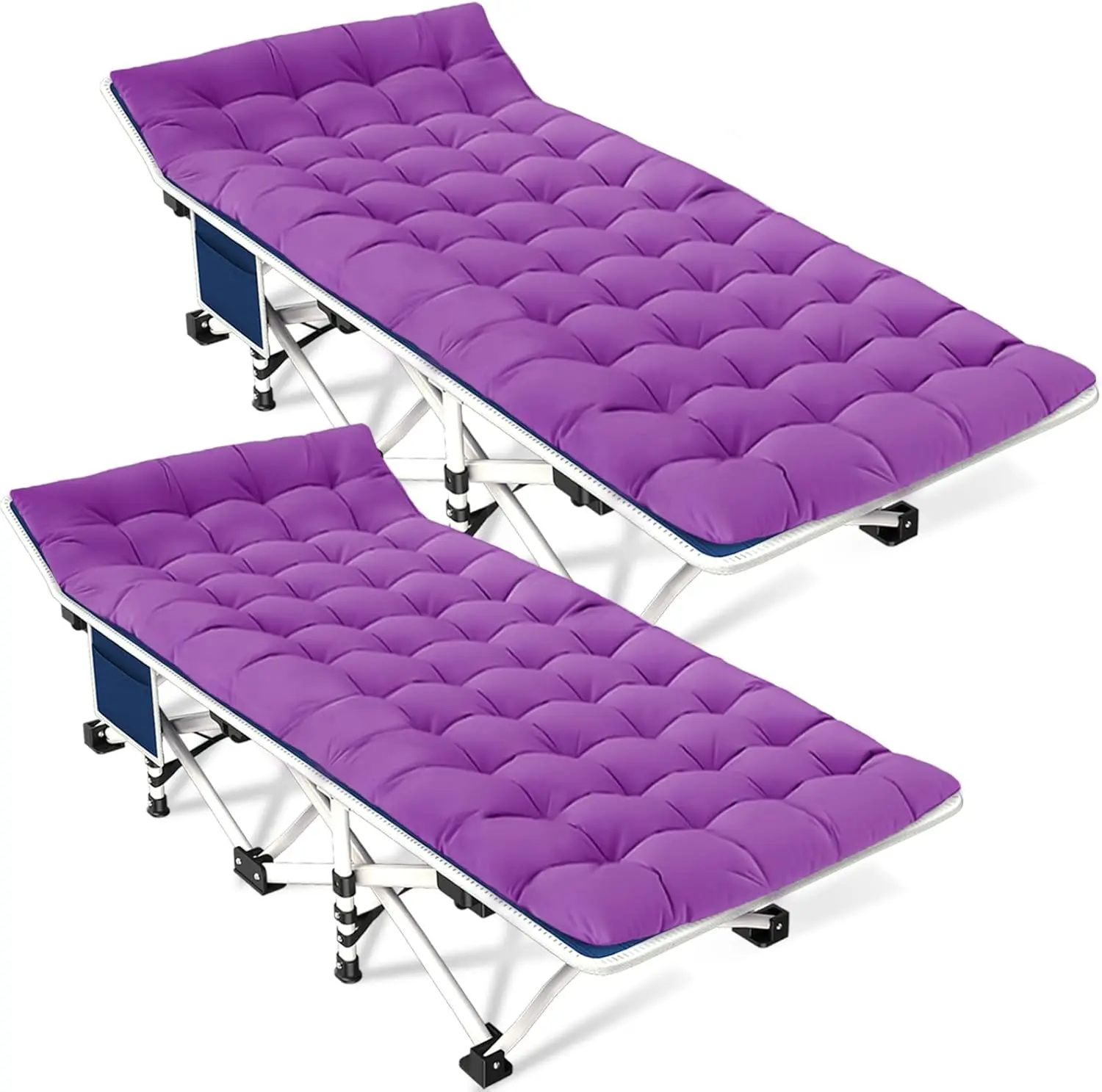 2 Pack Camping Cot with Comfortable Mattress 2 Person Camping Bed Cots for Sleeping Sleeping Cot Folding Cot Heavy Duty