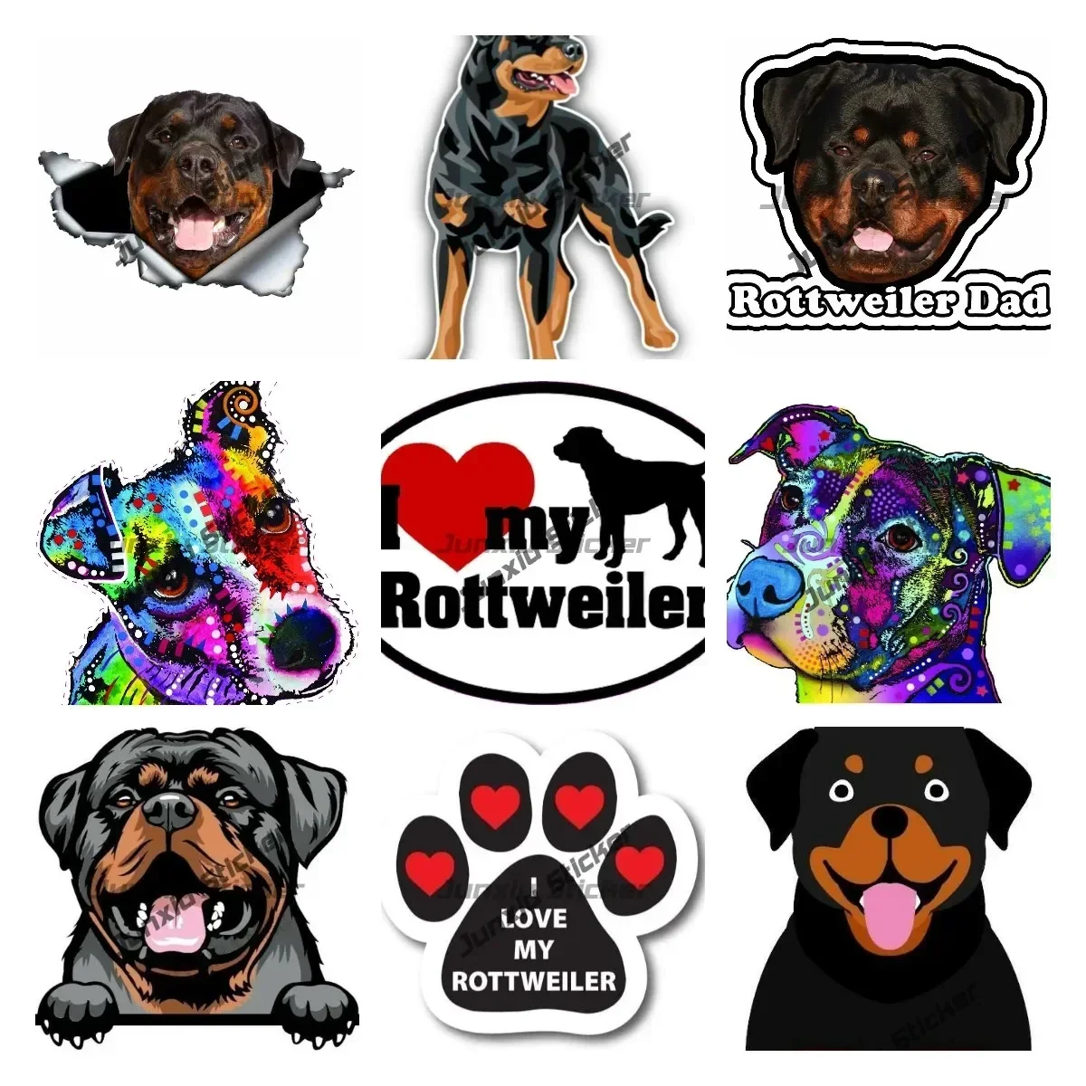 

Cute Rottweiler Dog Stickers Car Accessories Funny Rottweiler Decal Travel Luggage Phone Fridge Laptop Kid Toy Gift Sticker